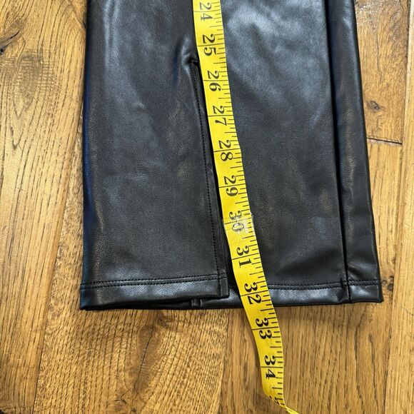 NWT Abercrombie & Fitch Women’s Sz Small 100% Vegan Leather Split-Hem Pants - Picture 5 of 8
